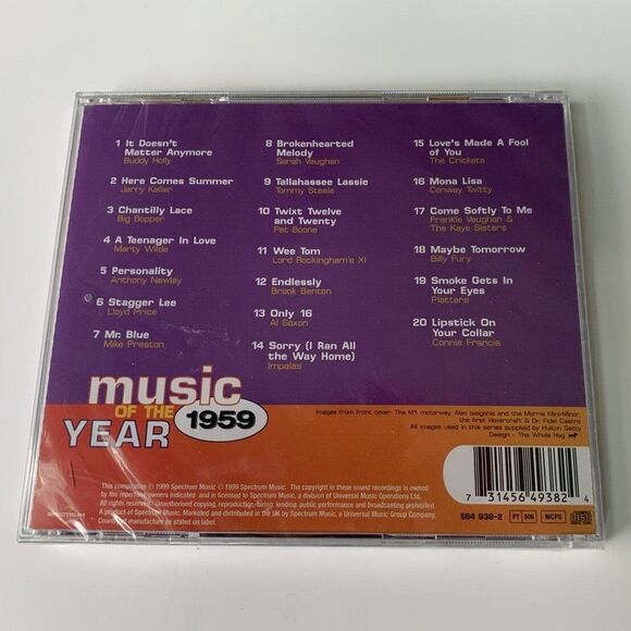 Music of the Year 1959 (CD, 1999) Various Artists 50s Sealed - Picture 2 of 6